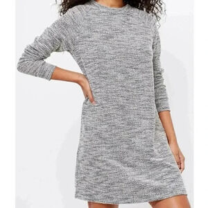 Lou & Grey‎ NWT Long Sleeve Silver Shimmer Textured Dress Medium